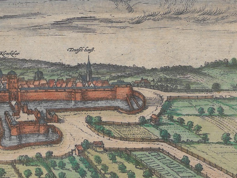 Western part of a panorama of Ulm from 1593 with the surrounding countryside
