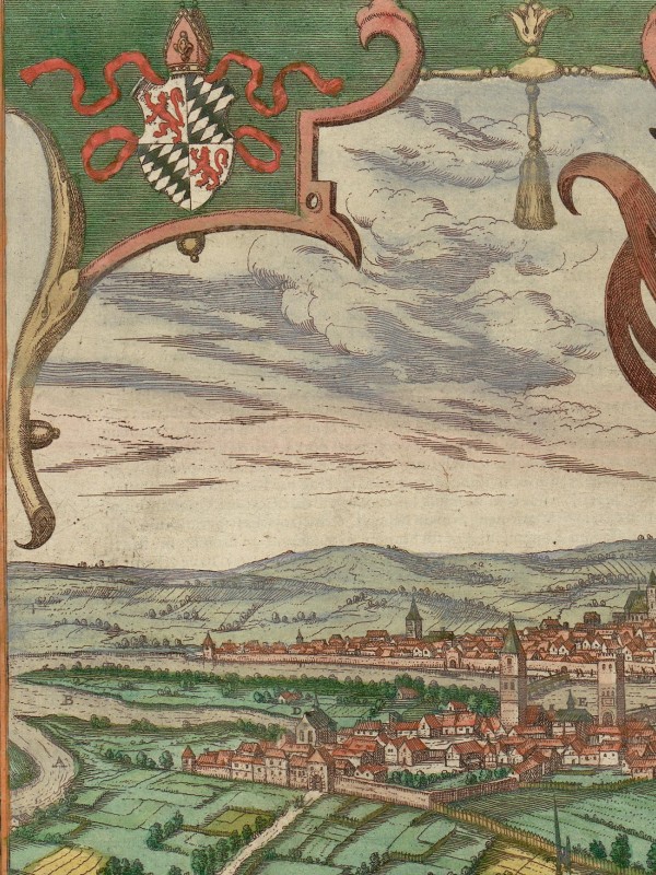 Panorama of Regensburg from the north in its surrounding landscape
