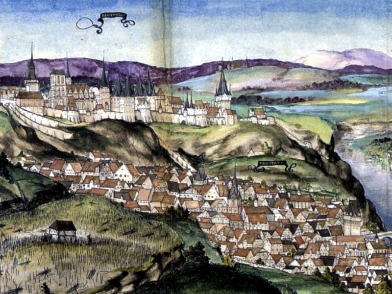 Prague Castle and the Lesser Town seen from the south in 1536.