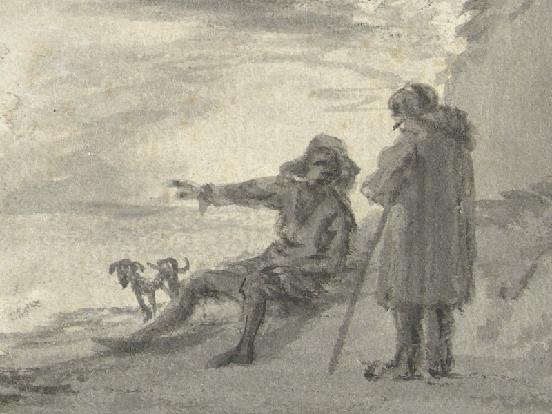 A man points out directions to another person