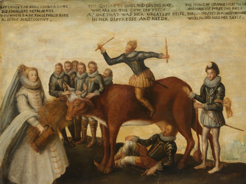 Satirical painting depicting the political interests during the Dutch Revolt