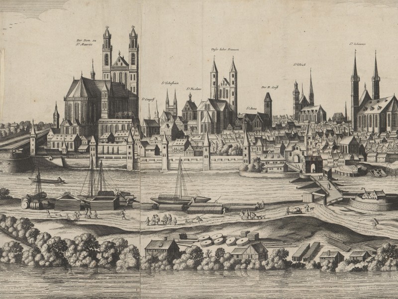 Panorama of Magdeburg depicting an impressive, majestic city before its destruction in the Thirty Years’ War.