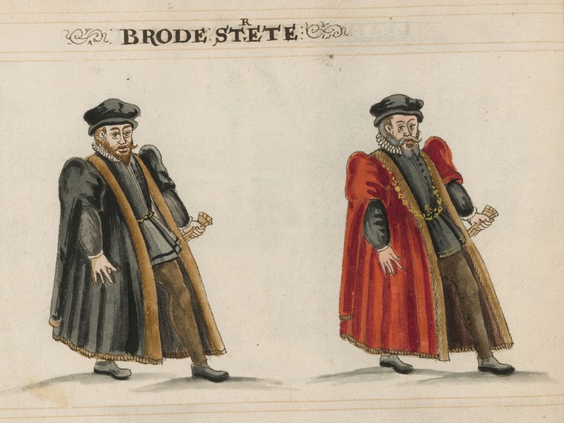 Drawing of two dignitaries from London’s Broad Street Ward.