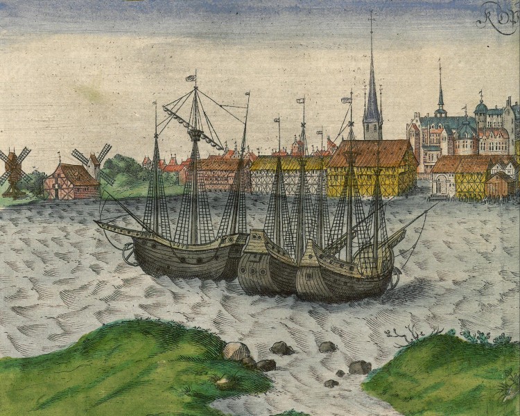 View of Copenhagen from the sea with the Øresund in the foreground.