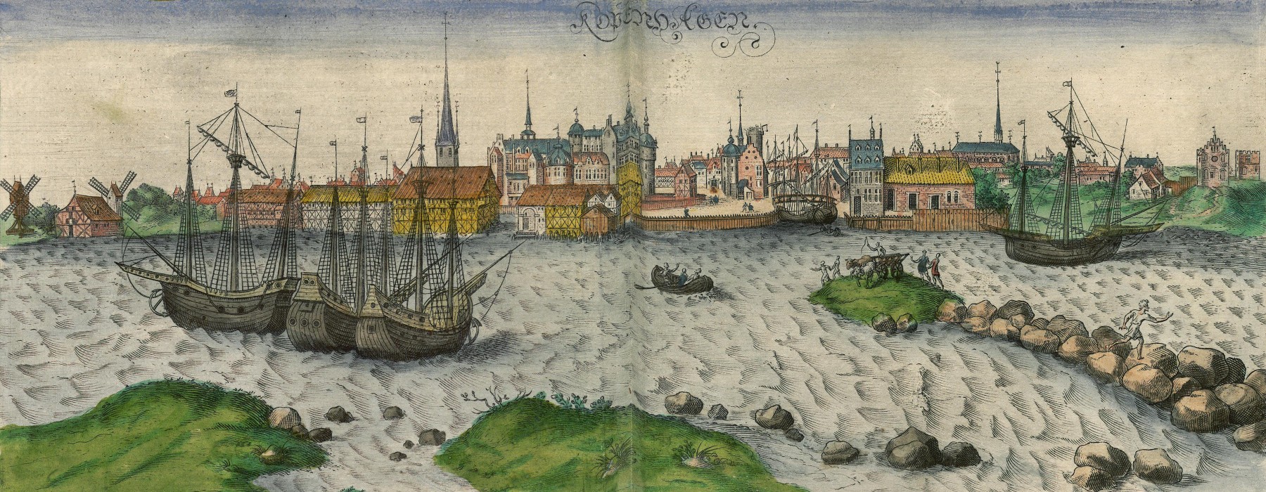 View of Copenhagen from the sea with the Øresund in the foreground.